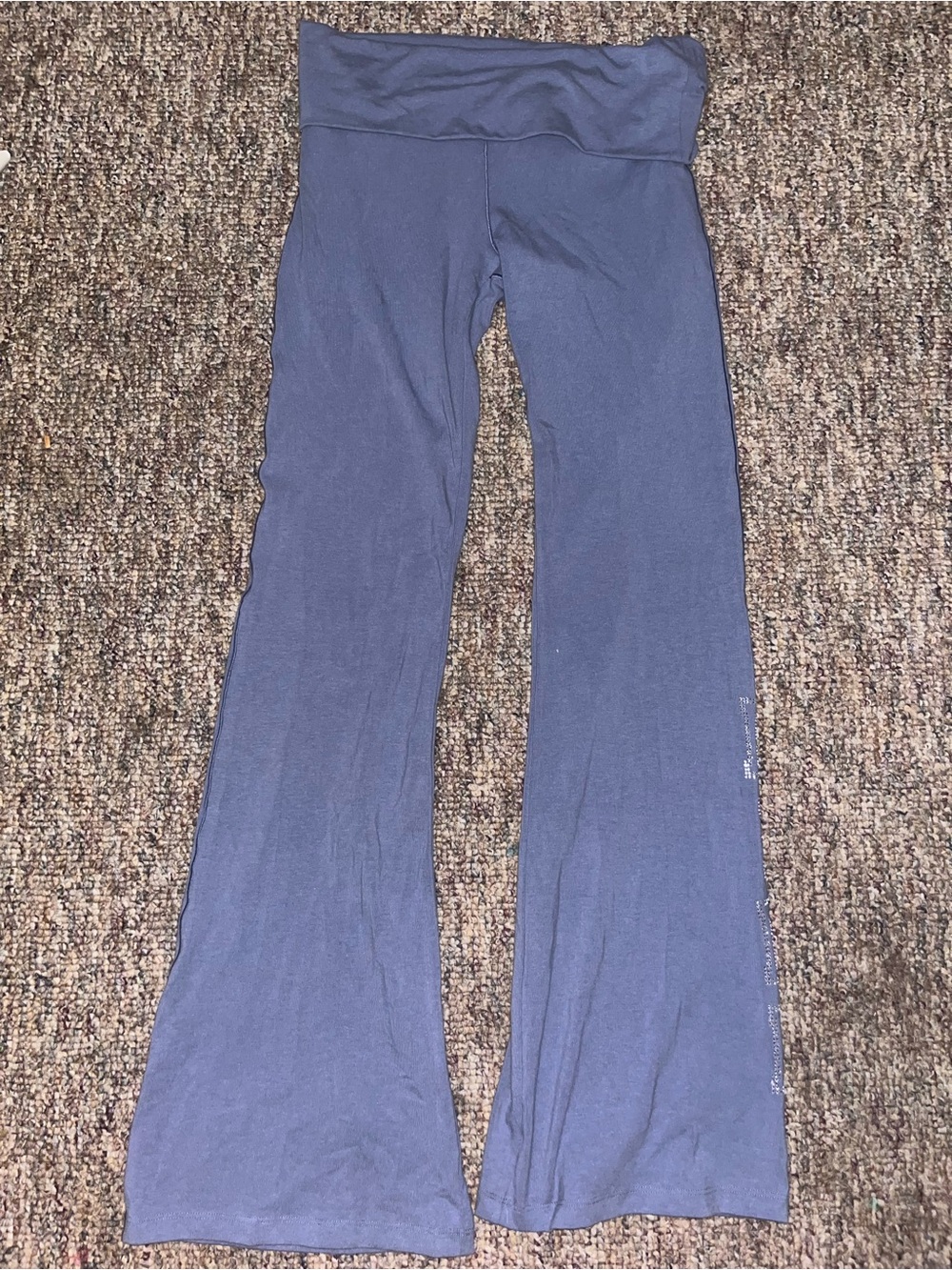 Girls' PINK Navy Fold-Over Waist Yoga Pants